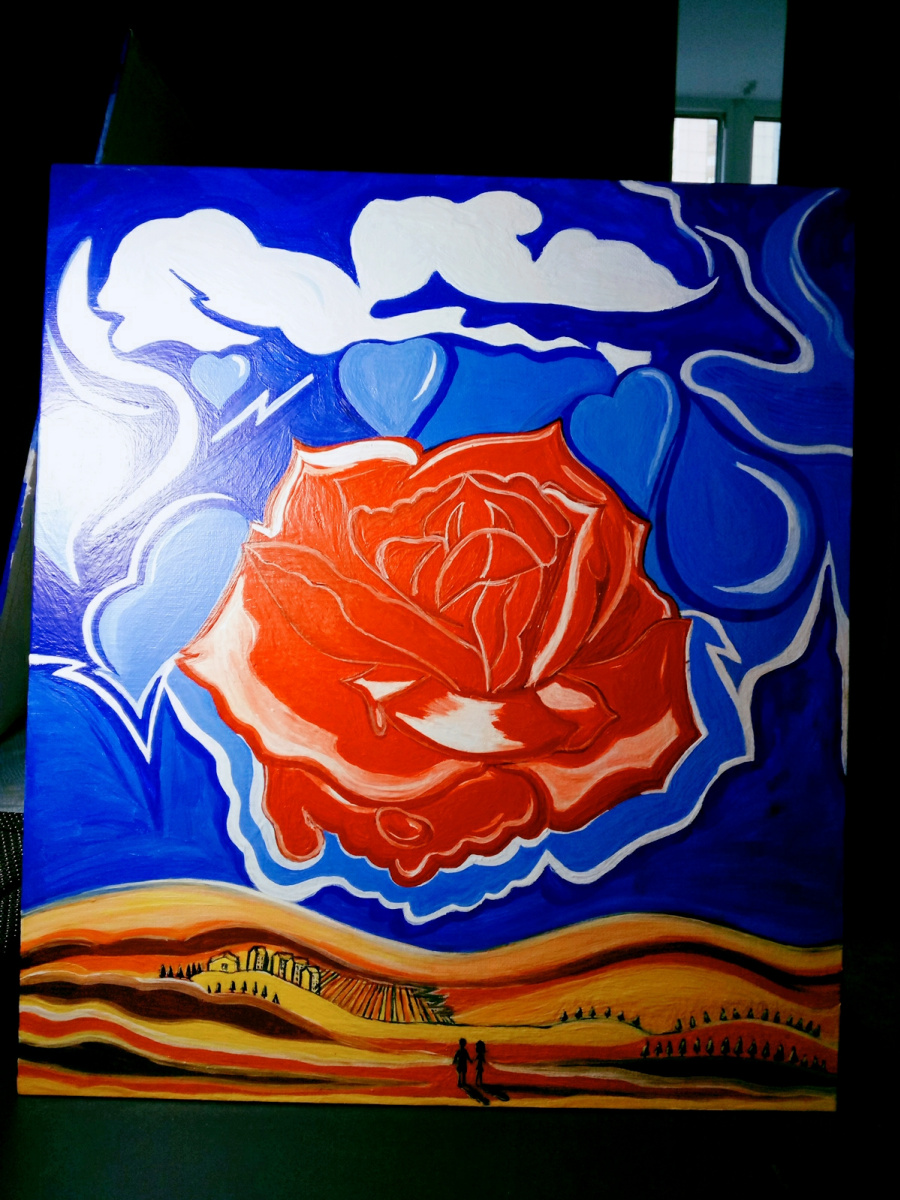 Salvador Dali "Meditative rose" remake №2 of the famous painting 2018