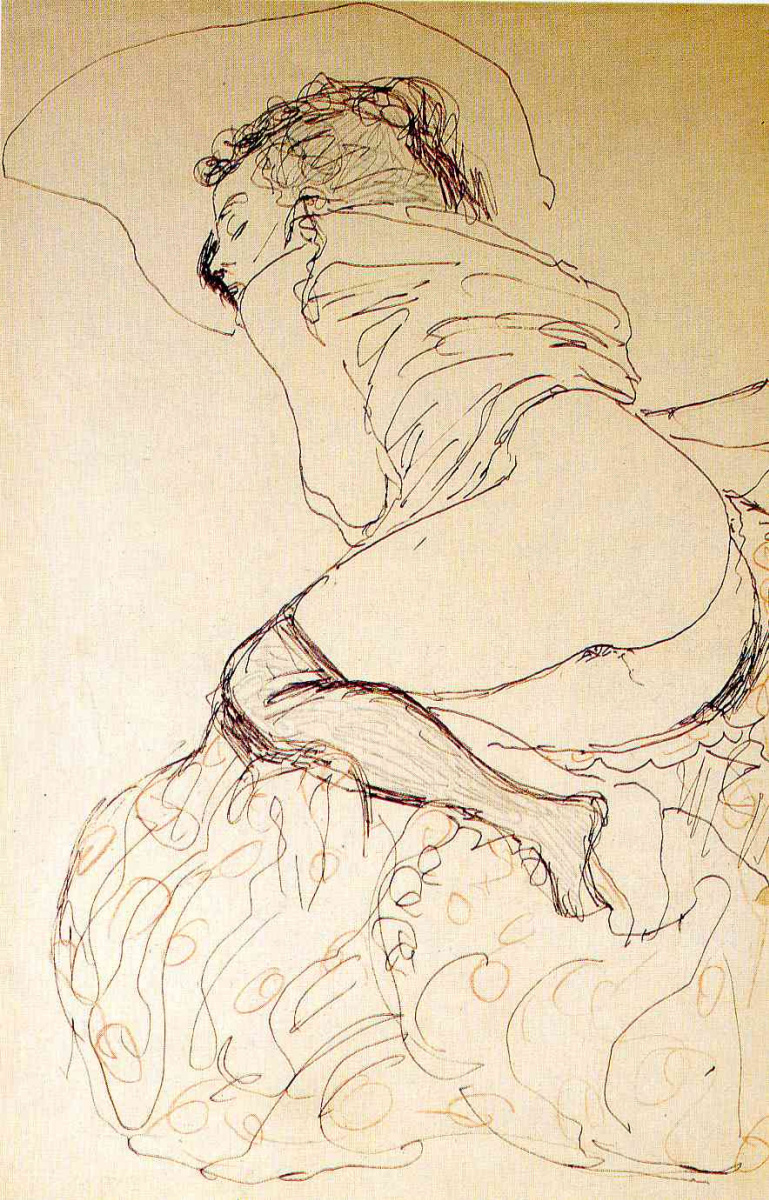 Густав Климт. Лежащая полуобнаженная