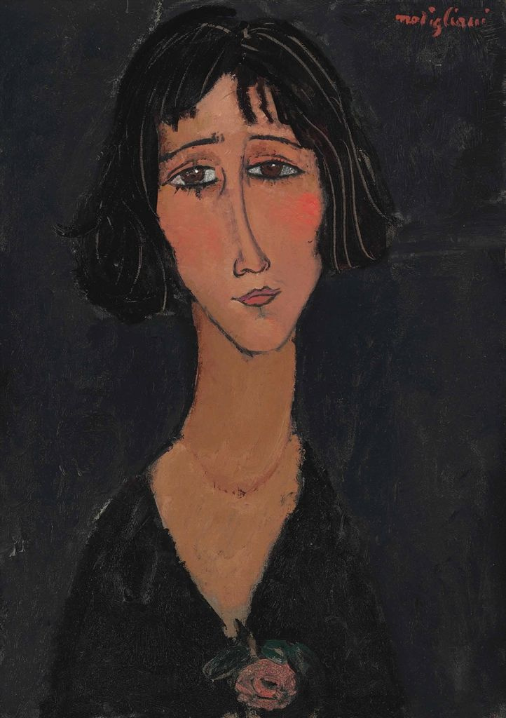 Амедео Модильяни. Молодая женщина с розой (Портрет Маргариты, сестры художника)