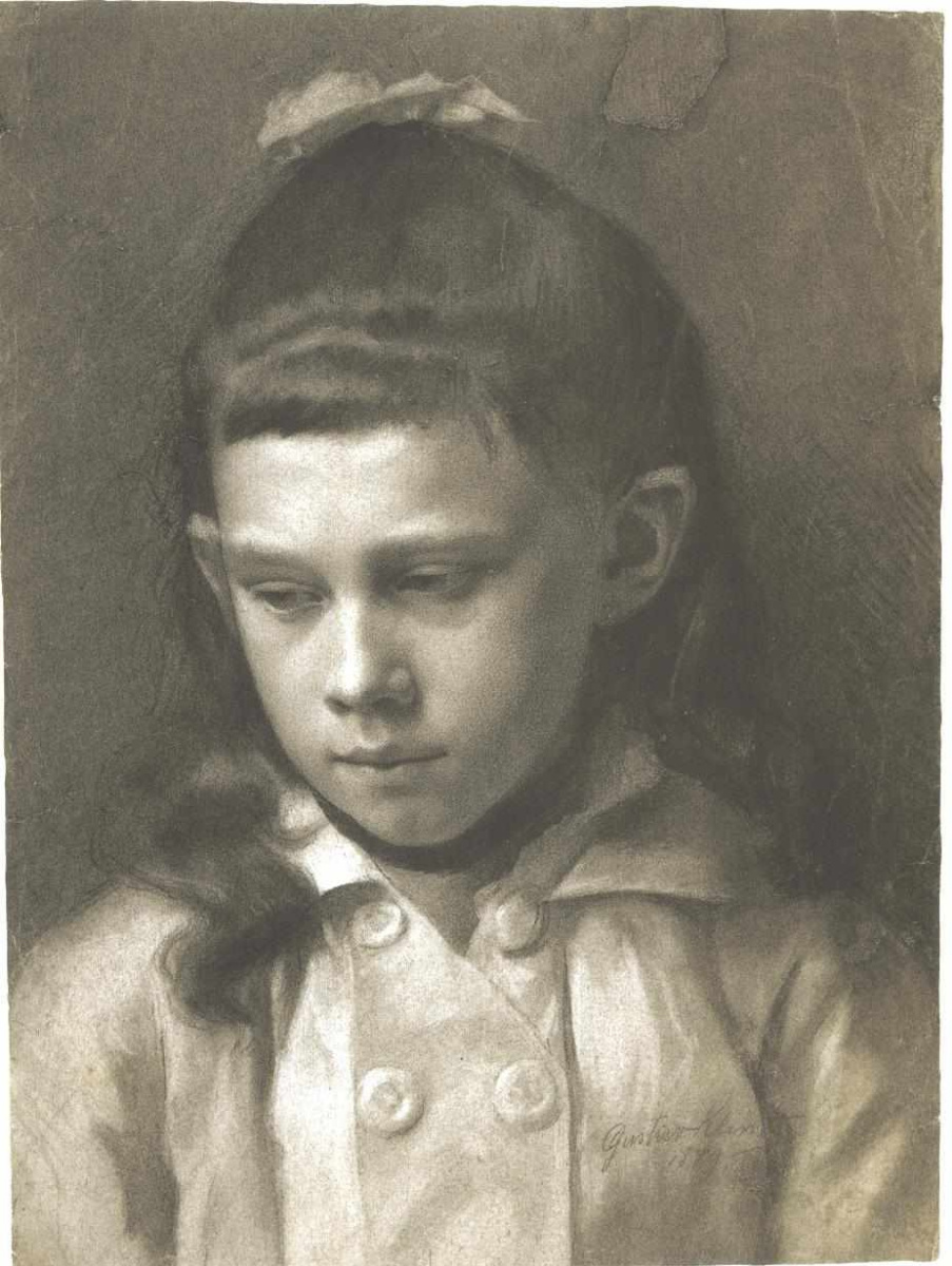 Густав Климт. Портрет девочки с чуть повернутой головой