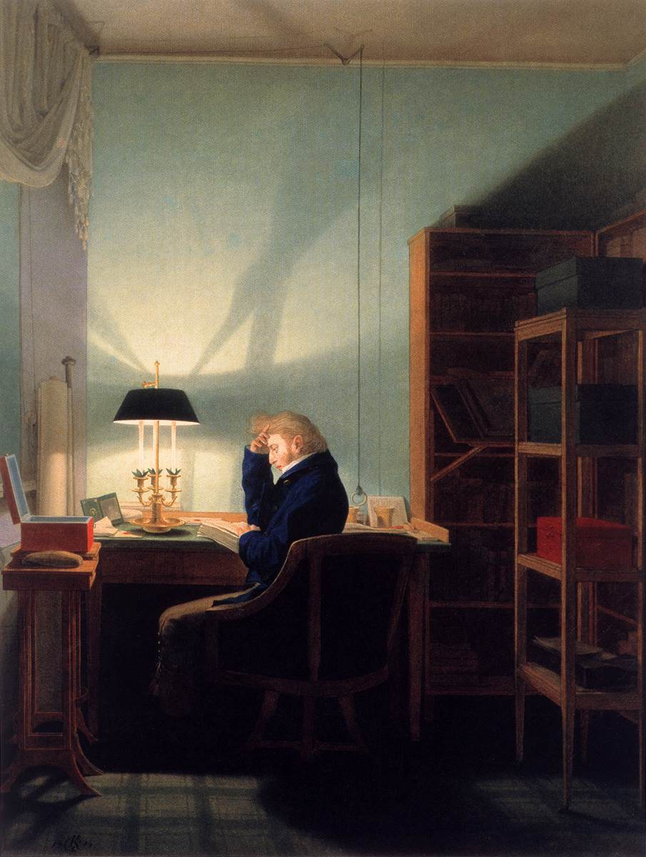 Георг Фридрих Керстинг. Мужчина за чтением у лампы