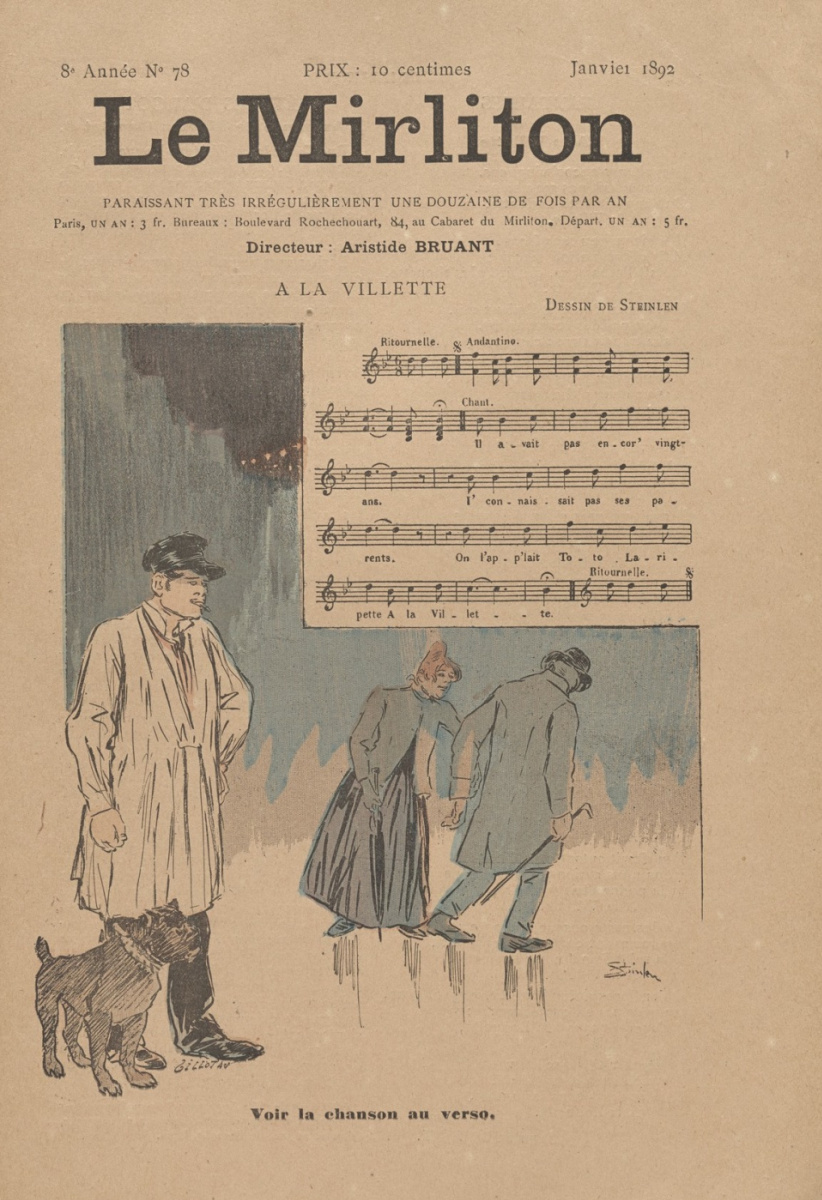 Теофиль-Александр Стейнлен. Иллюстрация для журнала "Мирлитон" № 78, январь 1892 года