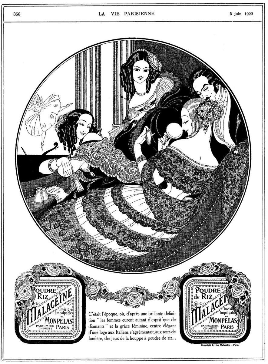 Герда Вегенер. Реклама пудры в журнале La Vie Parisienne от 5 июня 1920 года