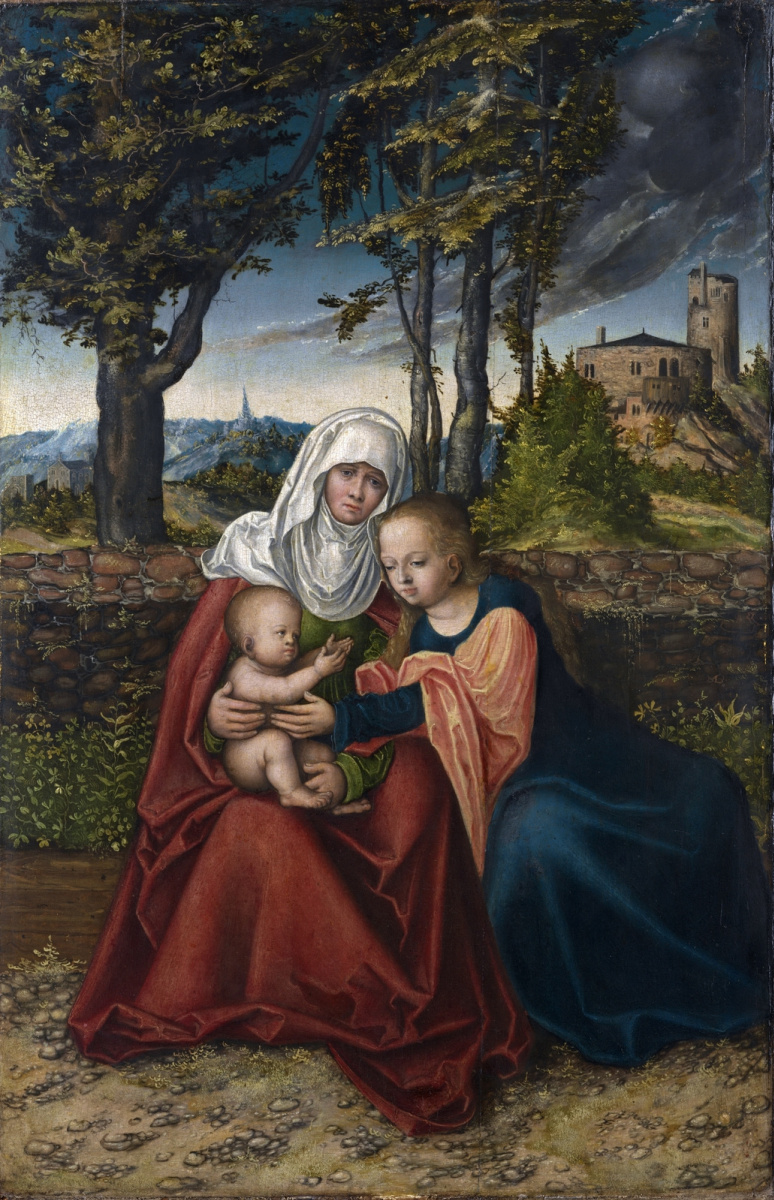 Лукас Кранах Старший. Мария с младенцем и Святая Анна