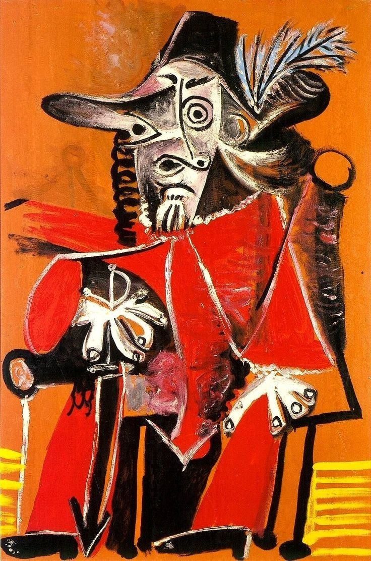 Пабло Пикассо. Сидящий мушкетёр с мечом