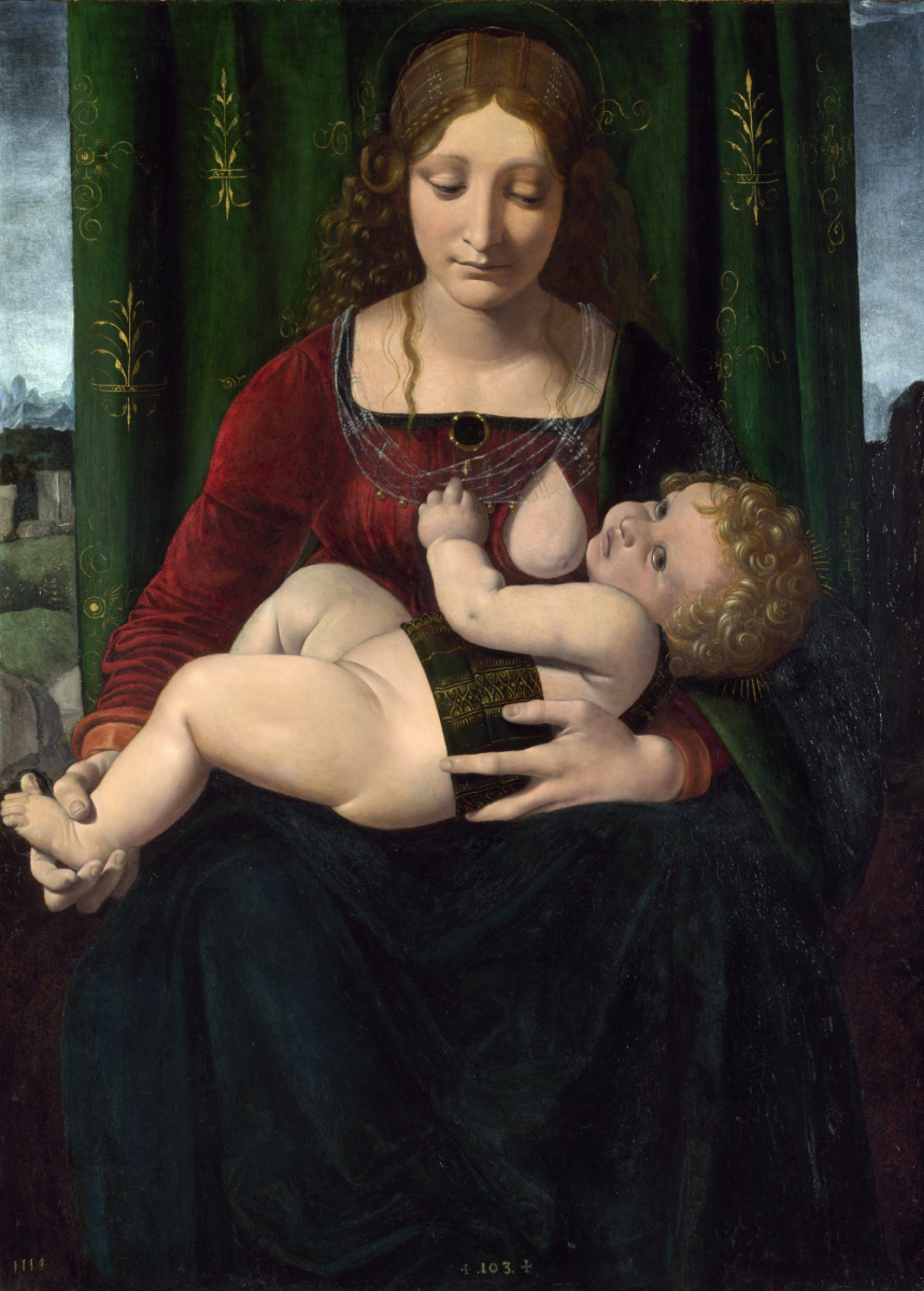 Джованни Антонио Болтраффио. Дева с младенцем (портрет Изабеллы Арагонской)