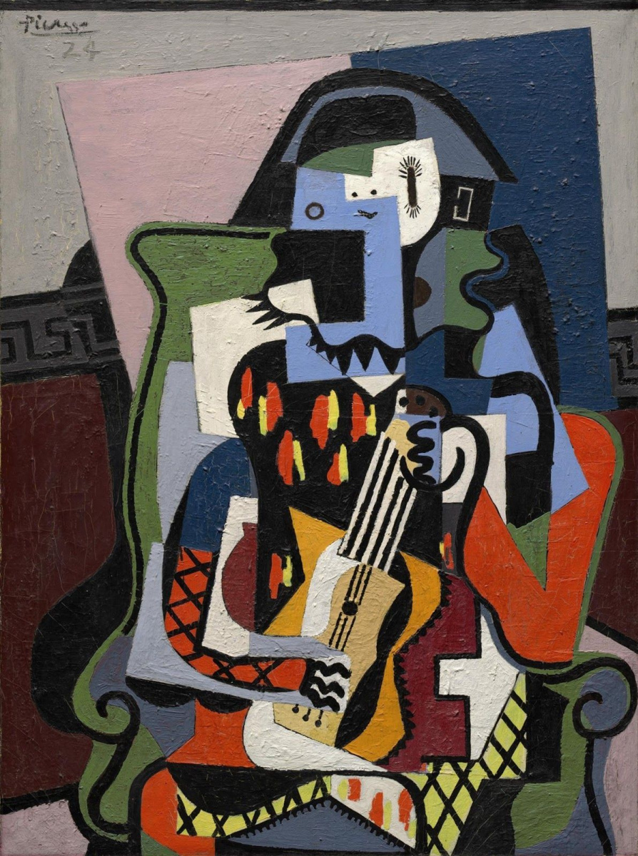 Пабло Пикассо. Арлекин-музыкант