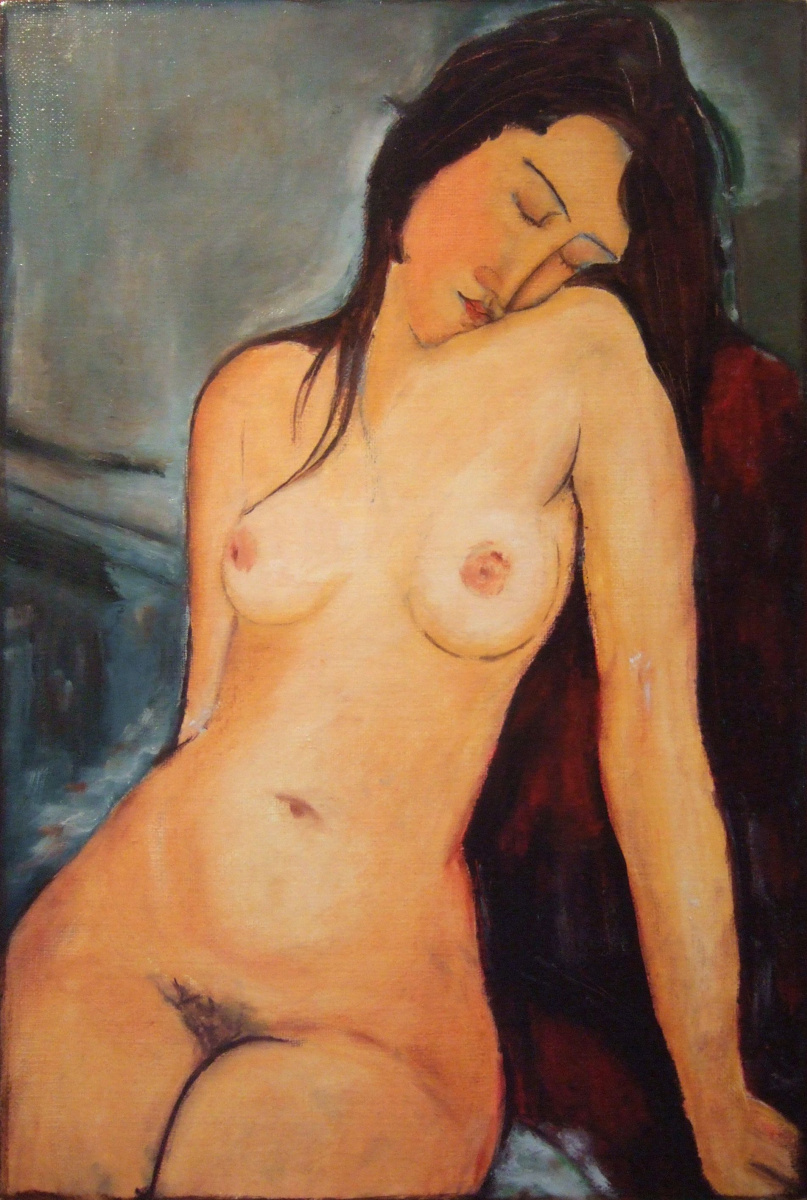 Андрей Харланов. Copy: Modigliani - Seated nude 1916 Oil on canvas 92 x 60 cmcopy: Modigliani -