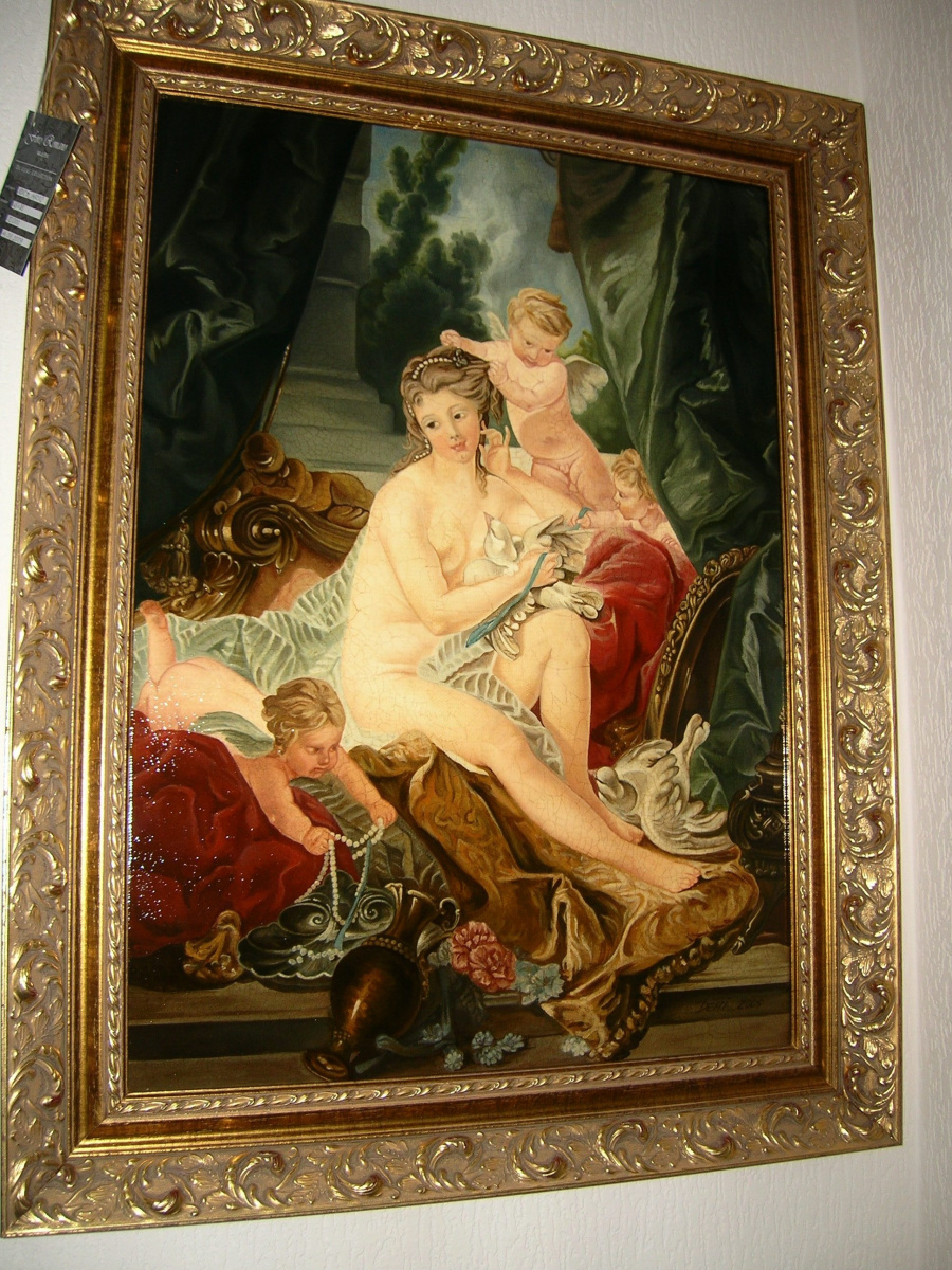 Александра Демидова. Копия картины Франсуа Буше "Туалет Венеры", кракелюр.