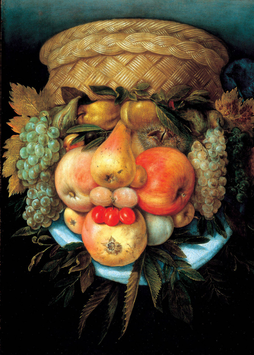 Джузеппе Арчимбольдо. Портрет (Натюрморт с корзиной и фруктами)