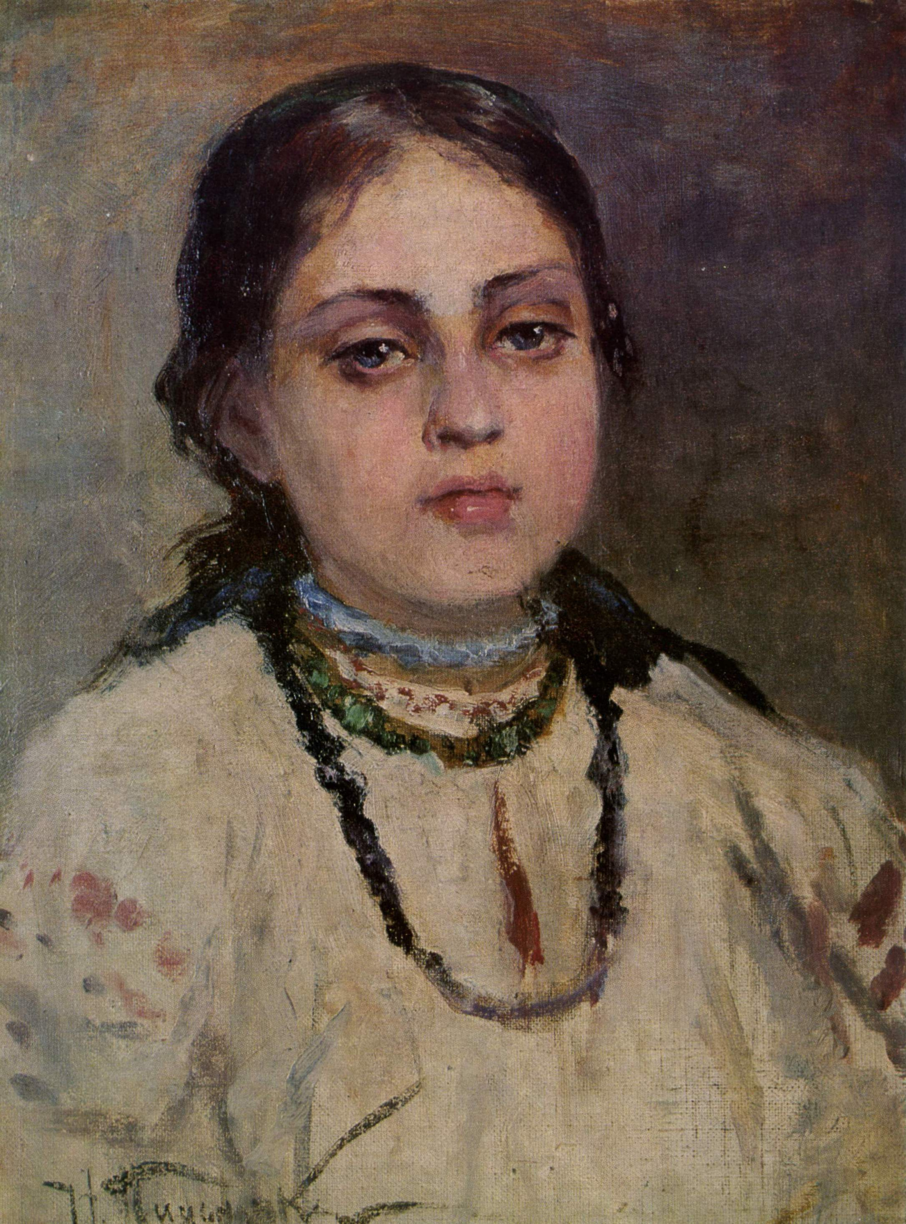 Николай Корнильевич Пимоненко - Девочка в украинском костюме, 1890, 28×36  см: Описание произведения | Артхив