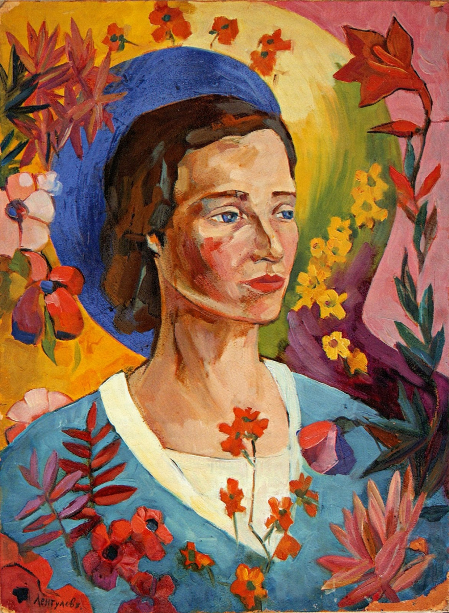Аристарх Васильевич Лентулов. Портрет неизвестной в голубом платье. 1916
