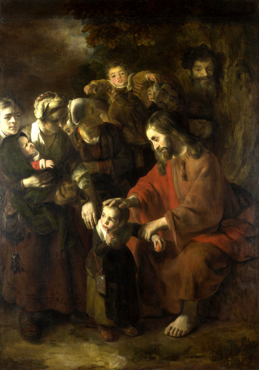 Николас Мас (Маес). Христос благословляет детей