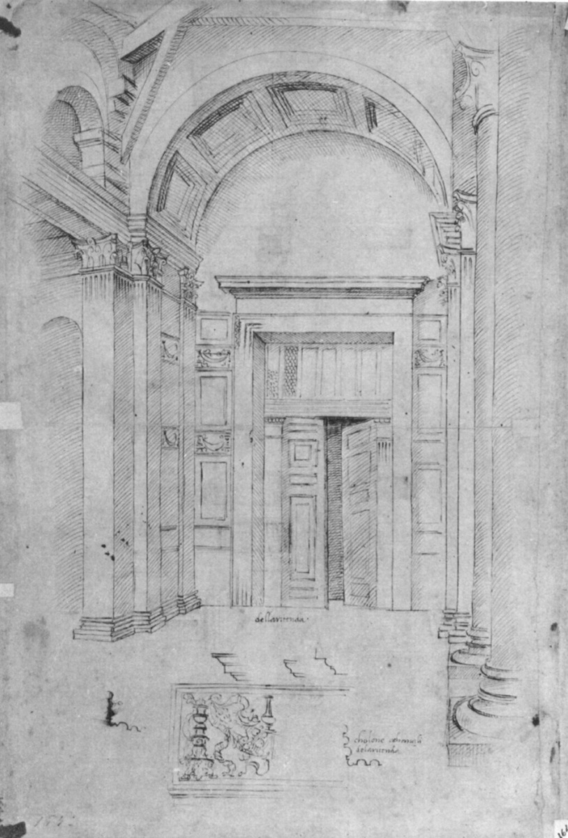 Рафаэль Санти. Пантеон в Риме, архитектурный эскиз