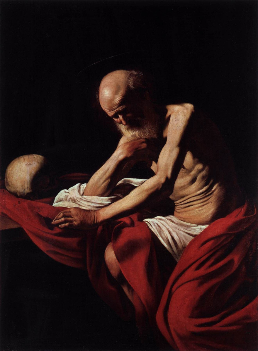 Микеланджело Меризи де Караваджо. Святой Иероним в размышлении
