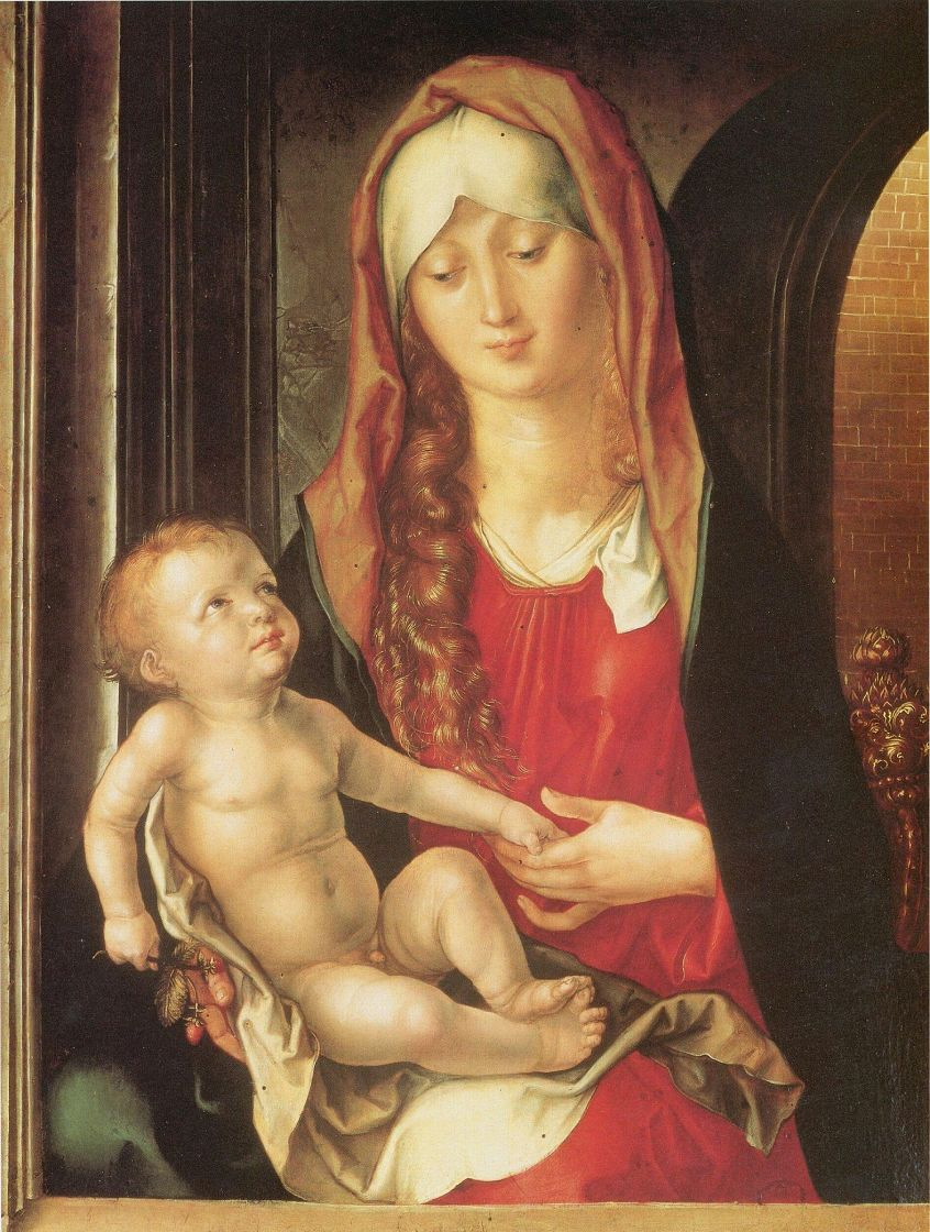 Альбрехт Дюрер. Мария с младенцем перед аркой ворот