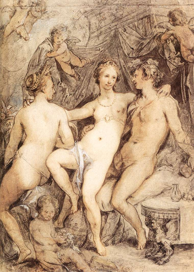 Хендрик Гольциус. Венера между Церерой и Вакхом. 1590-е