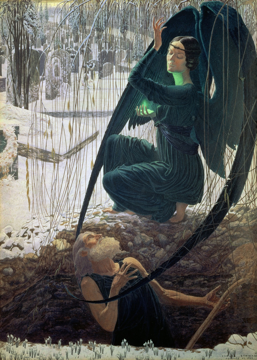 Карлос Швабе. Смерть могильщика.  1900