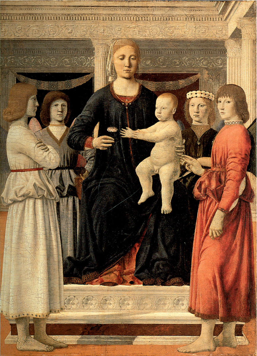 Пьеро делла Франческа. Богоматерь с младенцем на троне, с четырьмя ангелами