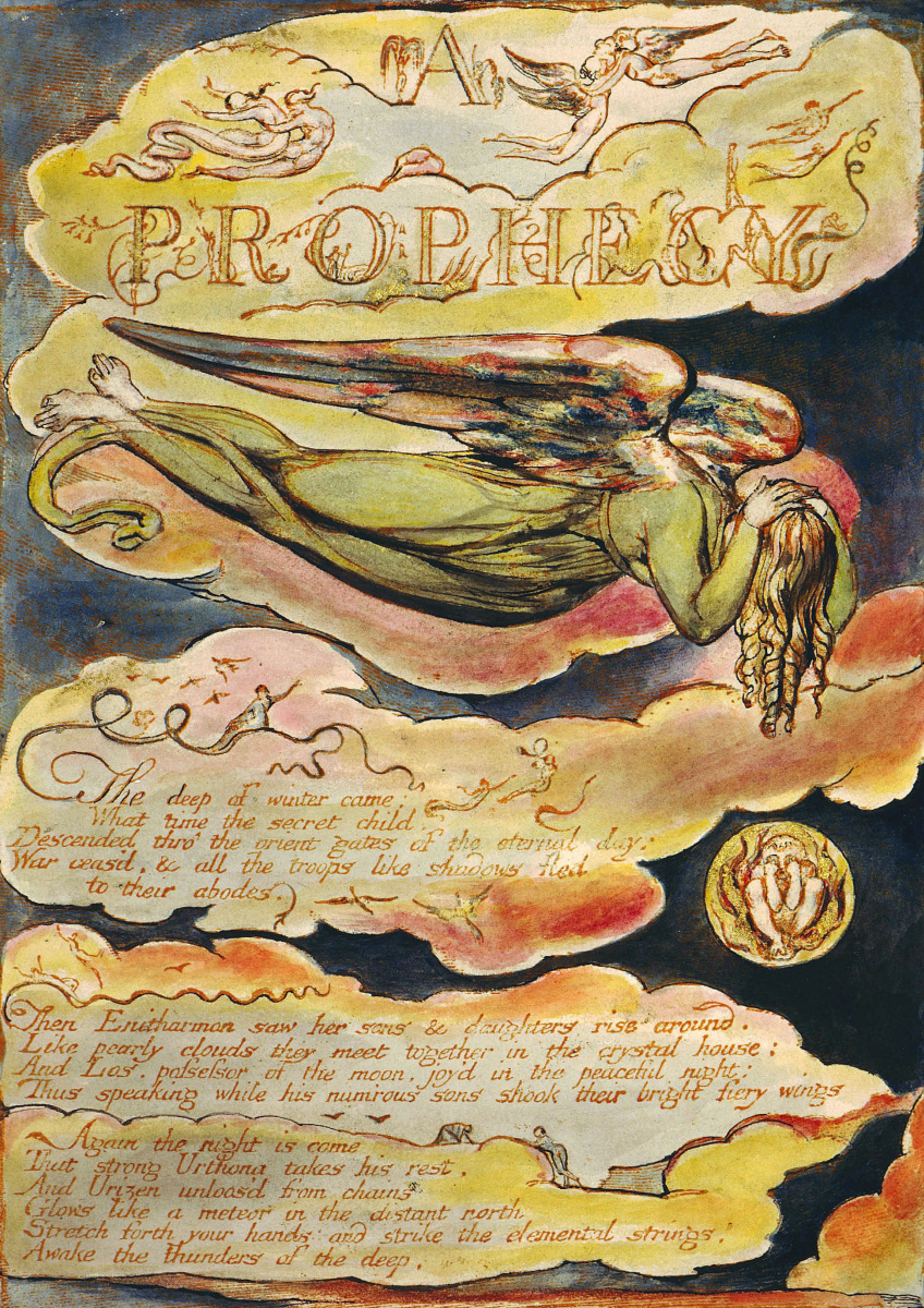 Уильям Блейк. Летящий ангел. Иллюстрация к поэме "Европа: пророчество"