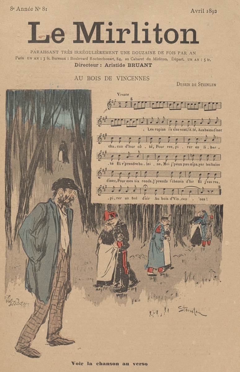 Теофиль-Александр Стейнлен. Иллюстрация для журнала "Мирлитон" № 81, апрель 1892 года