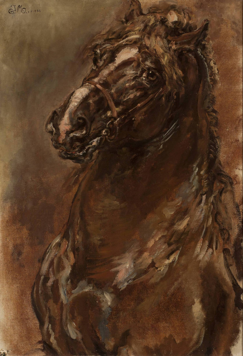 Ян Матейко. Голова коня. Эскиз для картины "Орлеанская Дева"