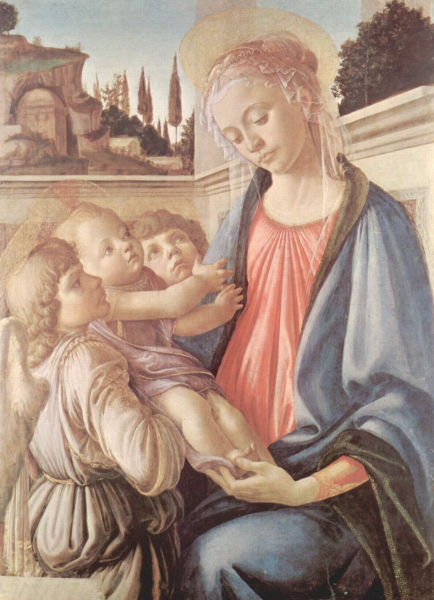 Сандро Боттичелли. Мадонна с Младенцем и двумя ангелами