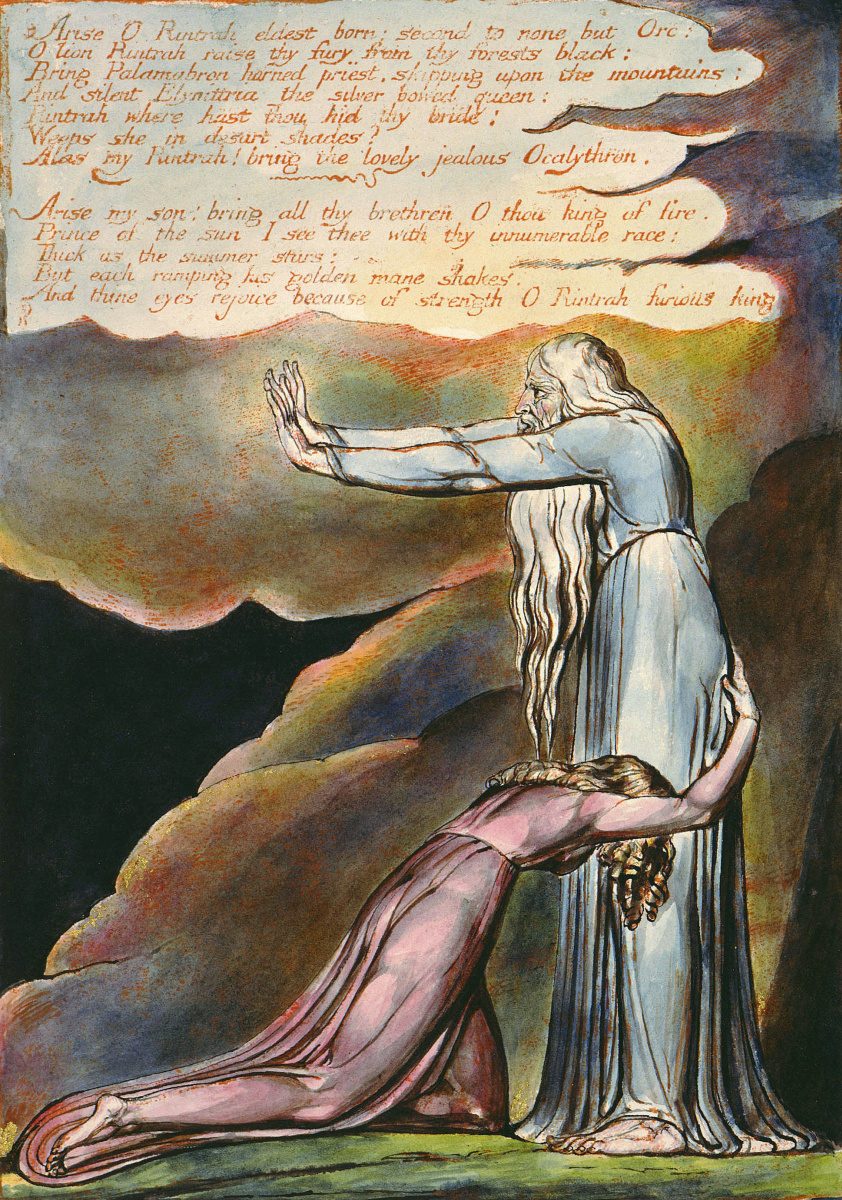 Уильям Блейк. Ангел Альбиона. Иллюстрация к поэме "Европа: пророчество"