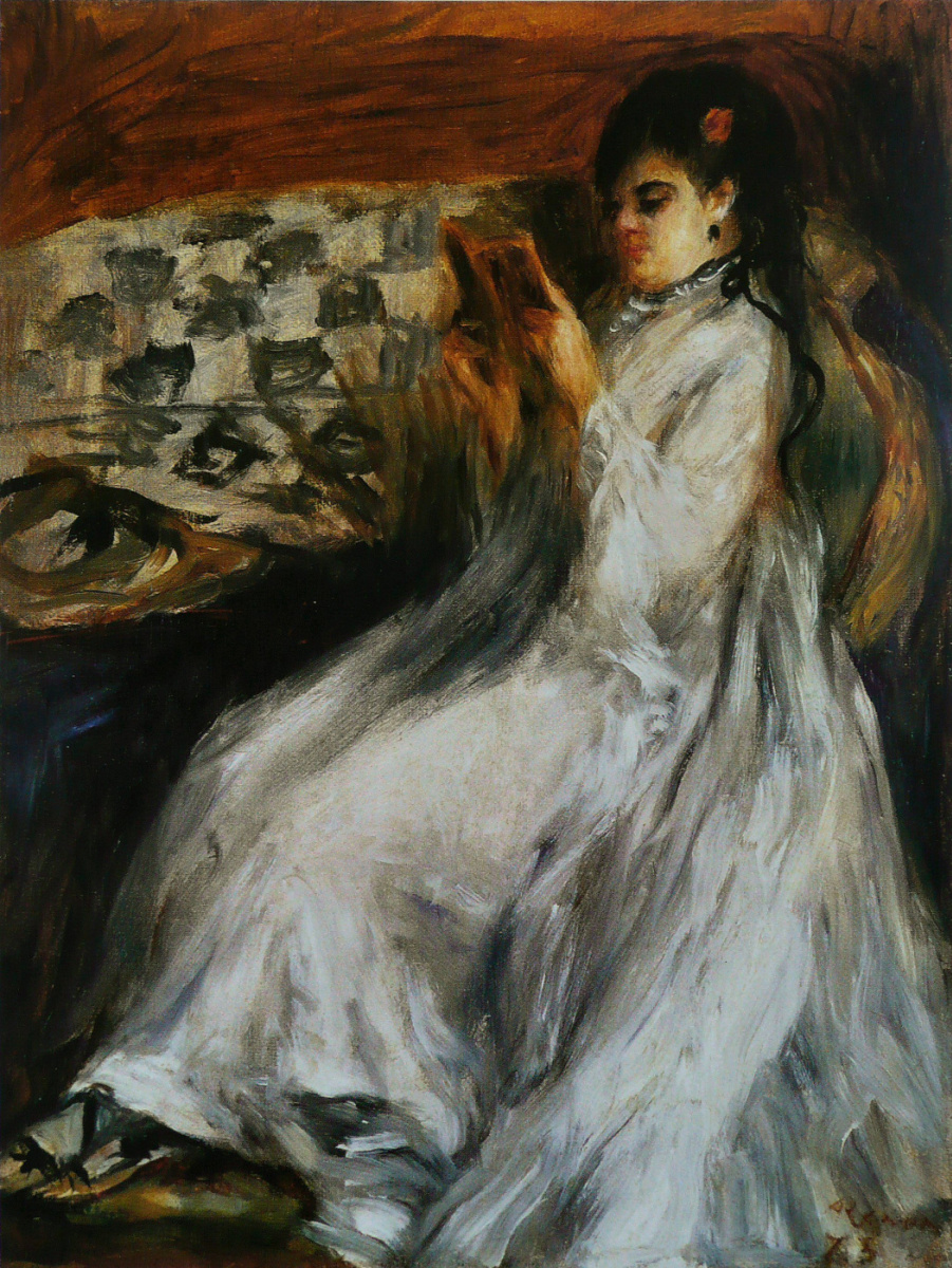 Пьер Огюст Ренуар. Молодая женщина в белом за чтением