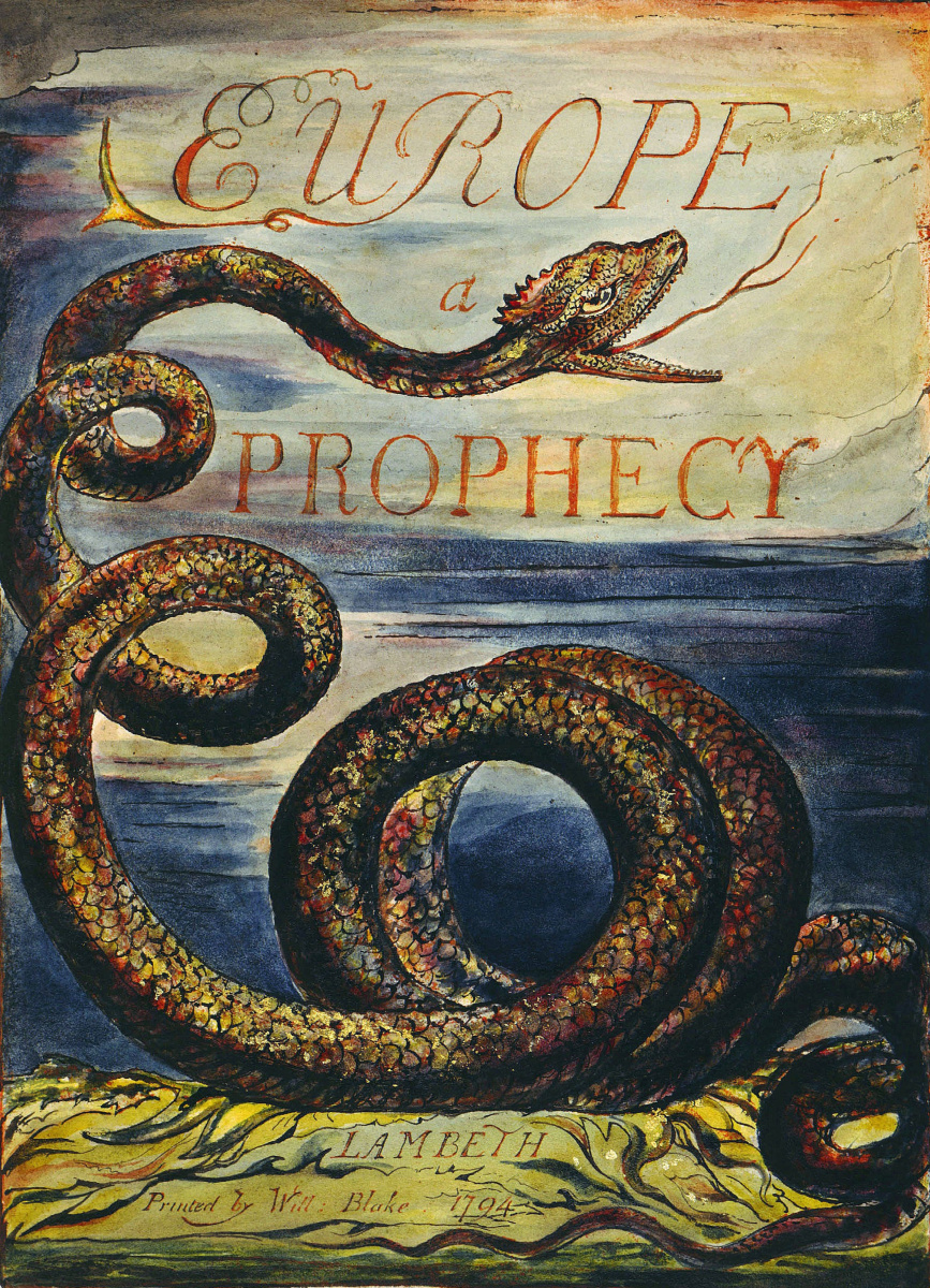 Уильям Блейк. Титульный лист к поэме "Европа: пророчество"
