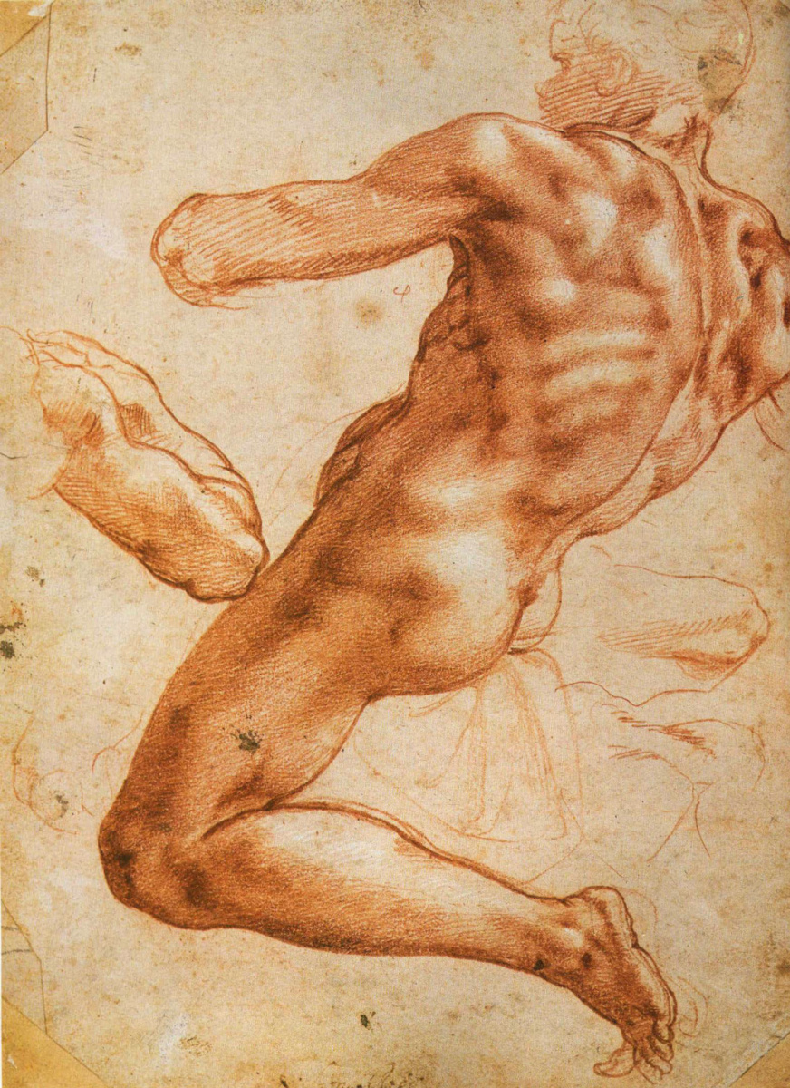Микеланджело Буонарроти. Этюд с обнаженным мужчиной
