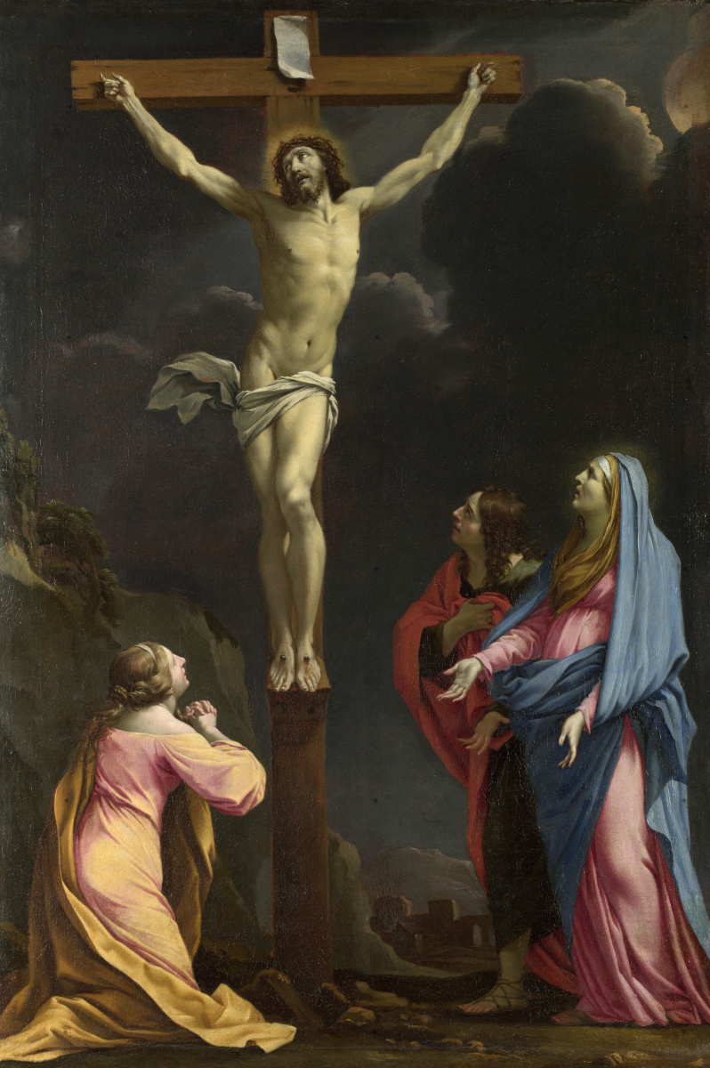Ле Саер Евстафия. Христос на кресте с девой и святыми