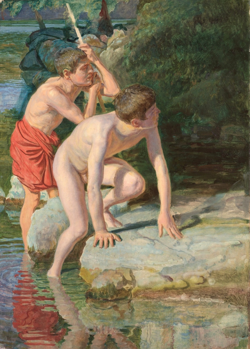 Александр Андреевич Иванов. Два мальчика на фоне пейзажа. 1836