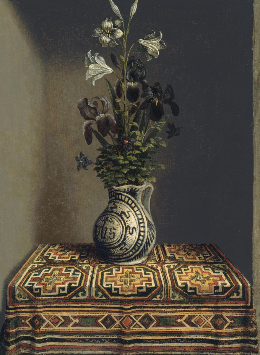 Ганс Мемлинг. Цветы в вазе (обратная сторона картины "Портрет молящегося молодого человека")