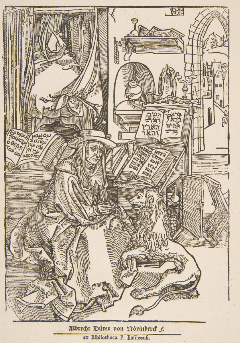 Альбрехт Дюрер. Святой Иероним, вынимающий колючку из лапы льва