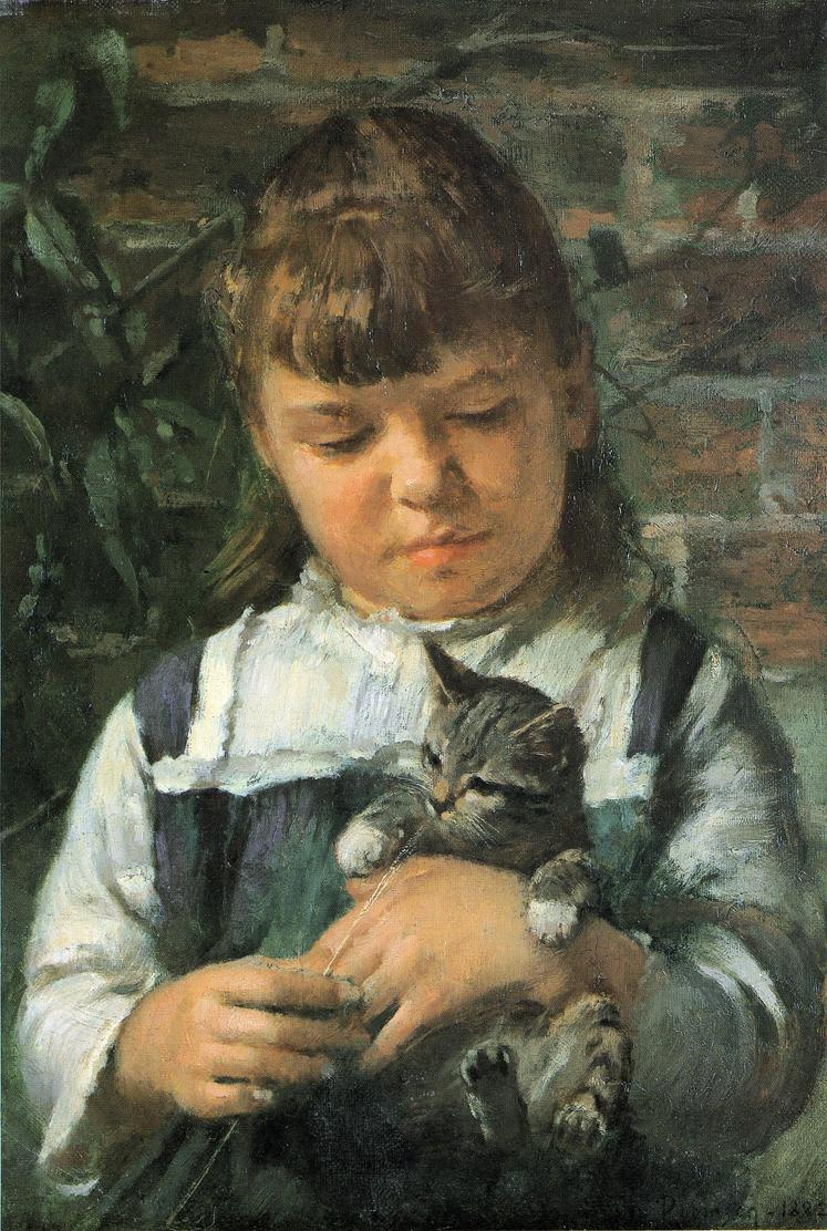 Теодор Робинсон. Девочка с котом
