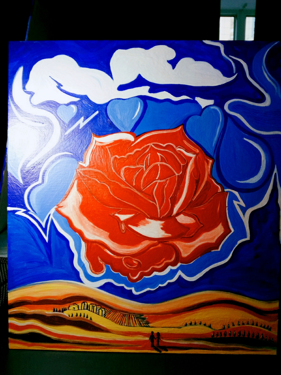 Salvador Dali "Meditative rose" remake №2 of the famous painting 2018