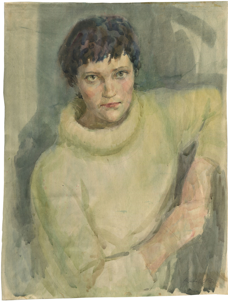 Александрович Рудольф Павлов. Девушка в белом свитере, 1972г.