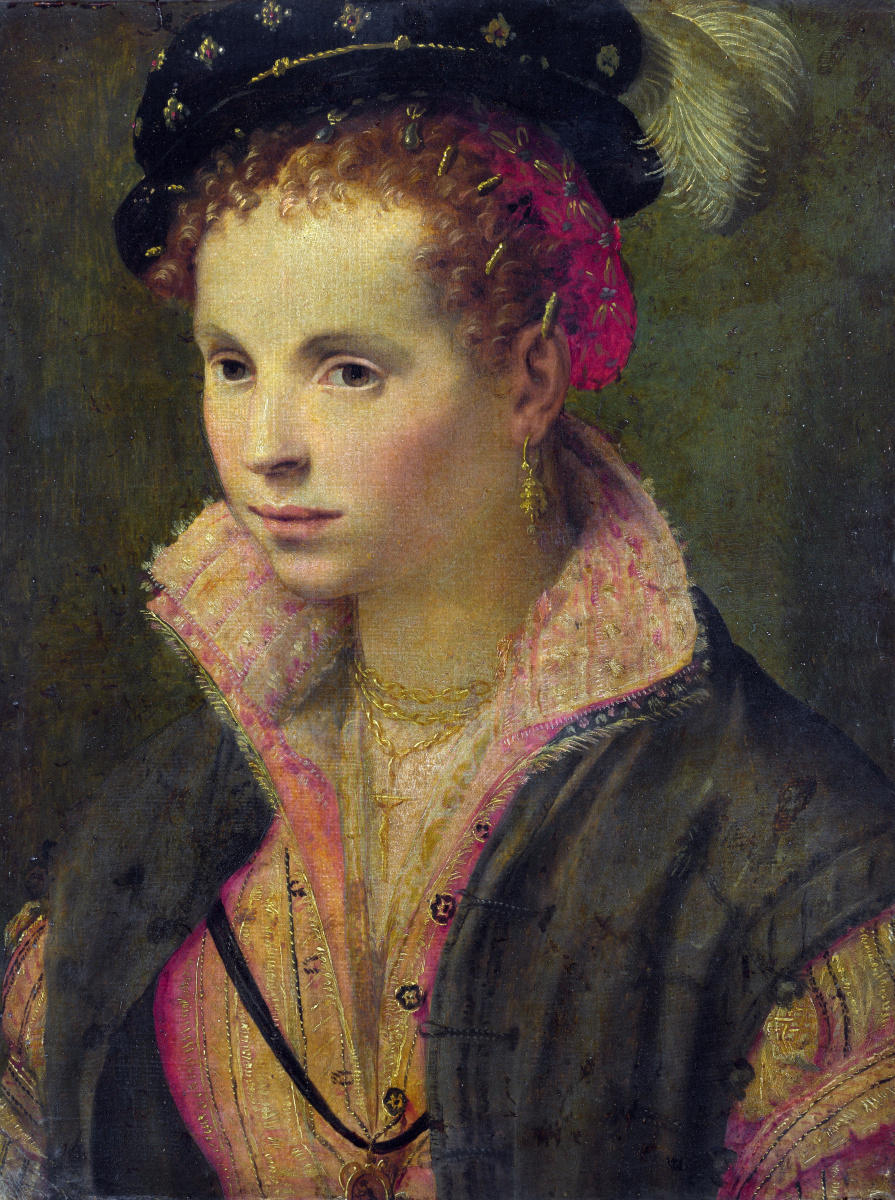 Северной Итальянский. Портрет дамы в шляпе с перьями