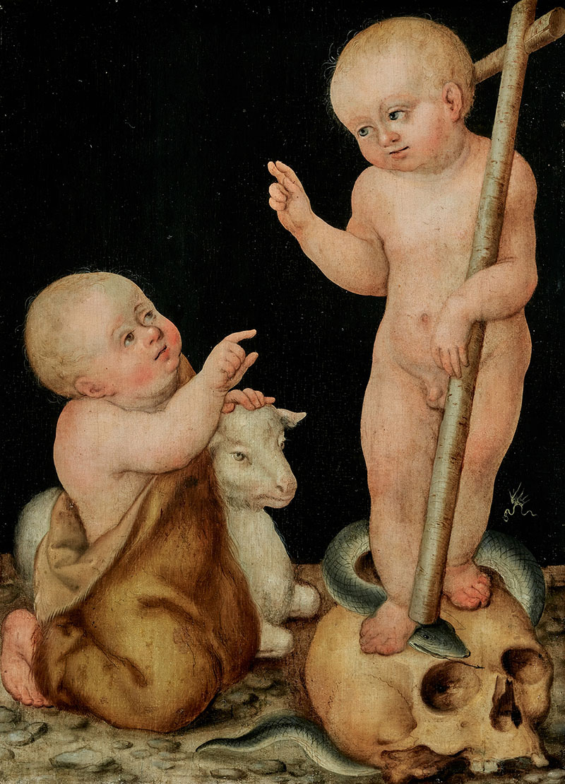 Лукас Кранах Старший. Ребенок Христа с младенцем Иоанном Крестителем