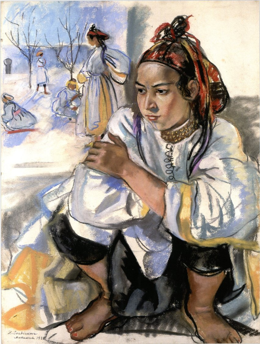 Зинаида Евгеньевна Серебрякова. Молодая сидящая марокканка