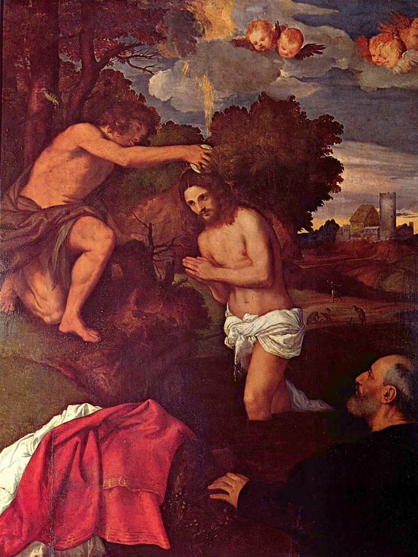 Тициан Вечеллио. Крещение Иисуса (с заказчиком Джованни Рамом)
