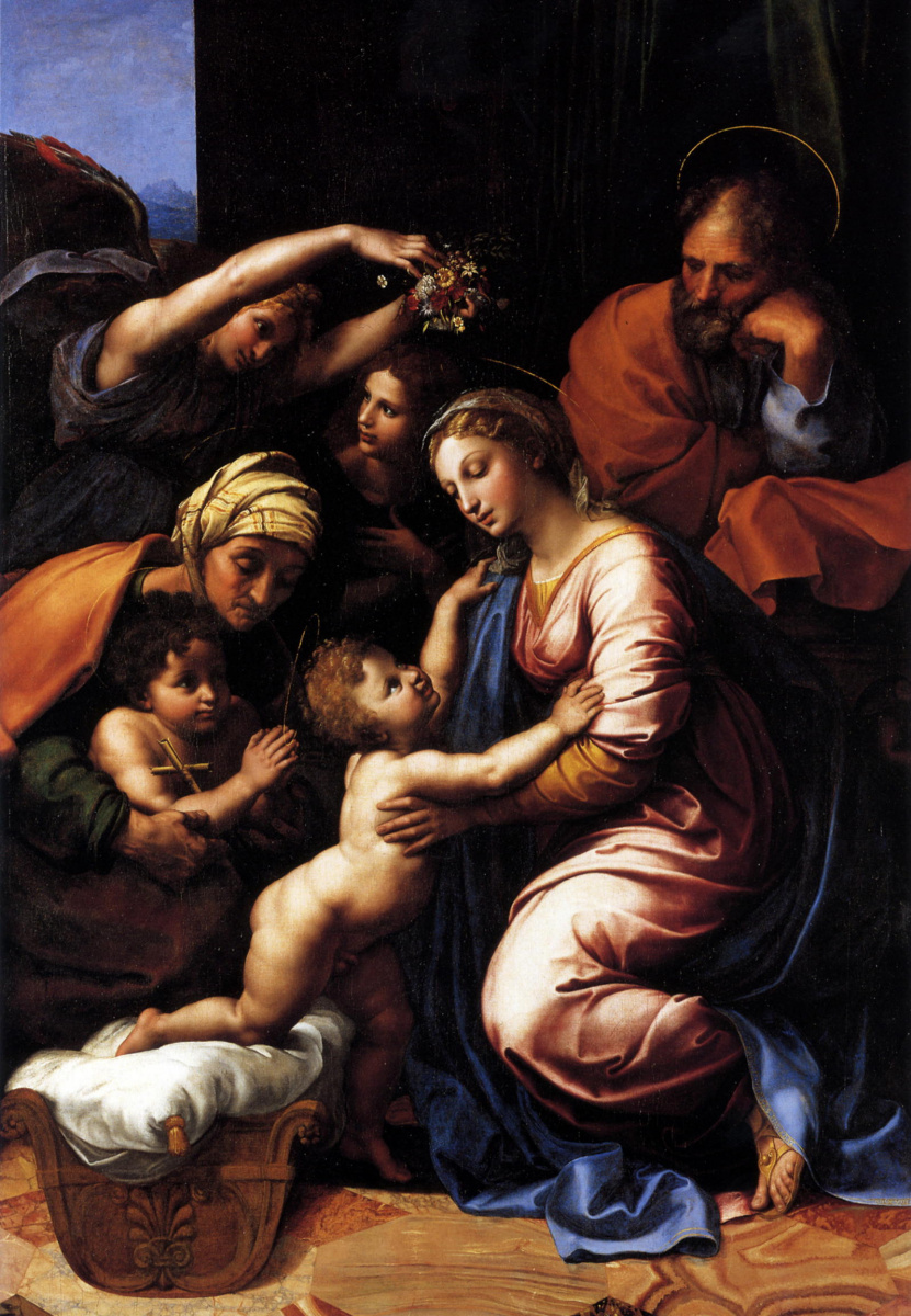 Рафаэль Санти. Большое святое семейство Франциска I (Мадонна с младенцем и святыми)