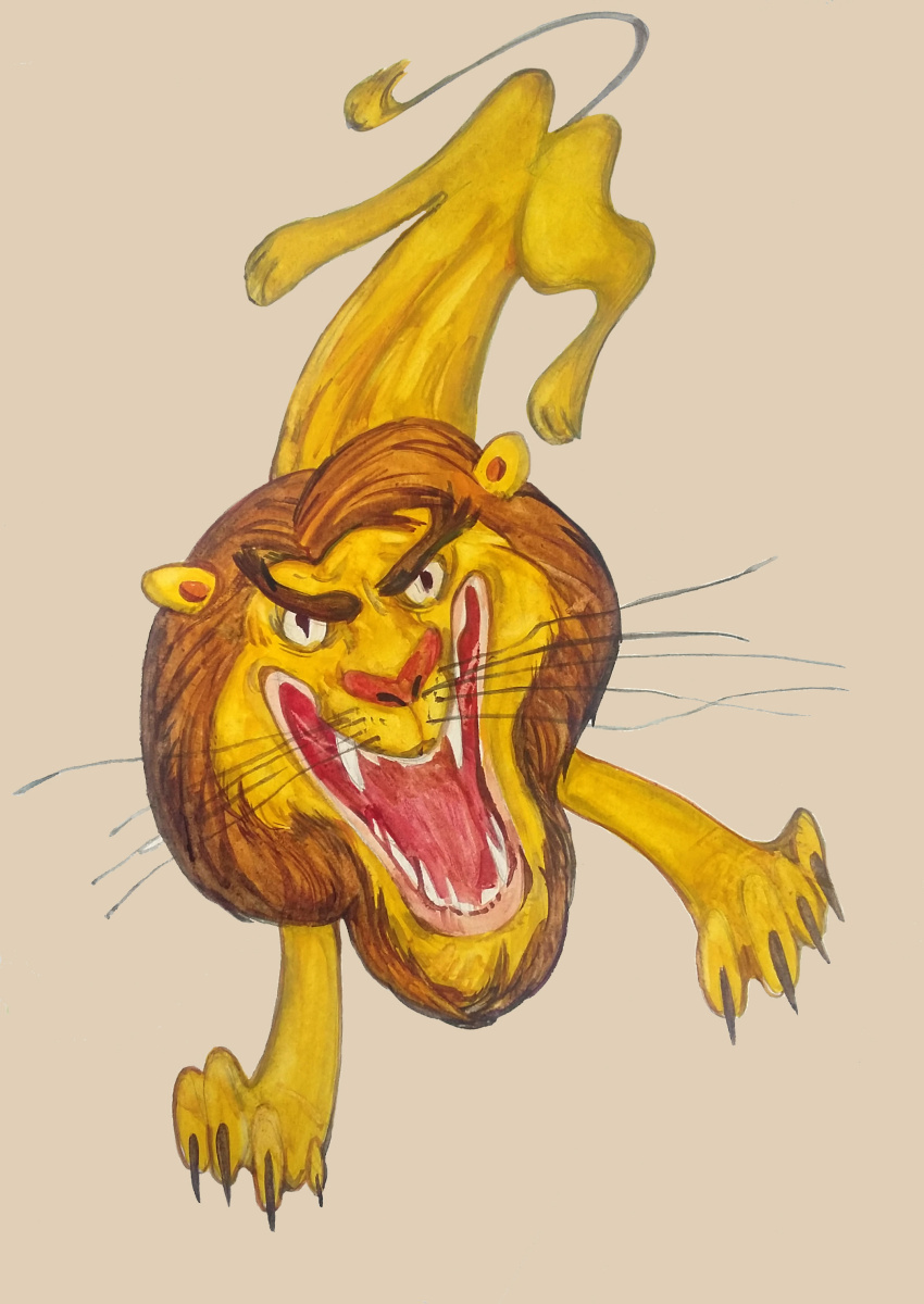 Lera Lera. Watercolour lion