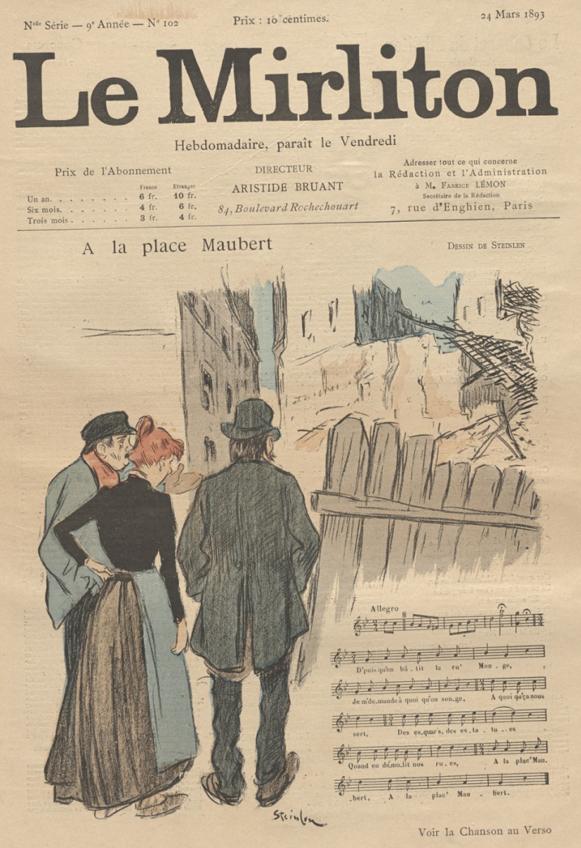 Теофиль-Александр Стейнлен. Иллюстрация для журнала "Мирлитон" № 102, 24 марта 1893 года