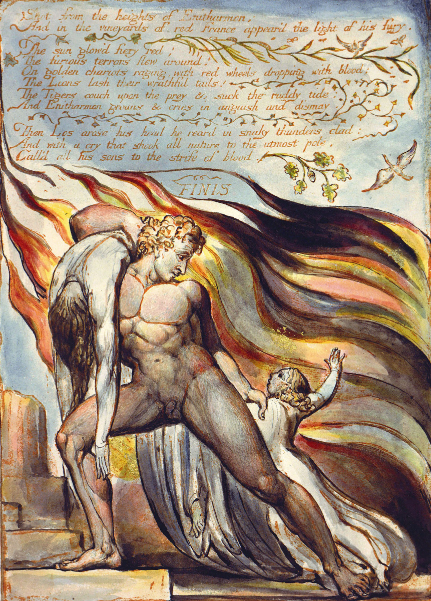 Уильям Блейк. Спасение из пламени. Иллюстрация к поэме "Европа: пророчество"