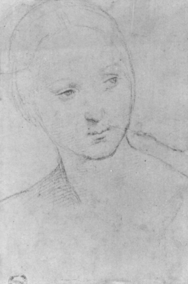 Рафаэль Санти. Портрет молодой женщины. Эскиз для "Обручение Девы Марии"