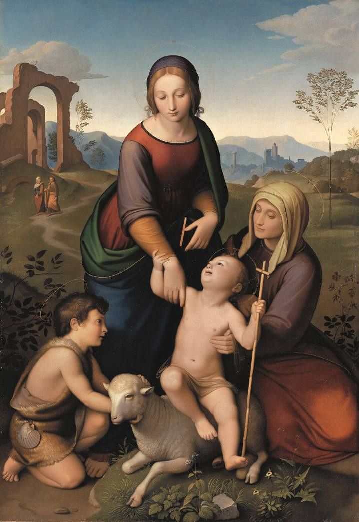 Иоганн Фридрих Овербек. Мария и Елизавета с младенцами Иисусом и Иоанном