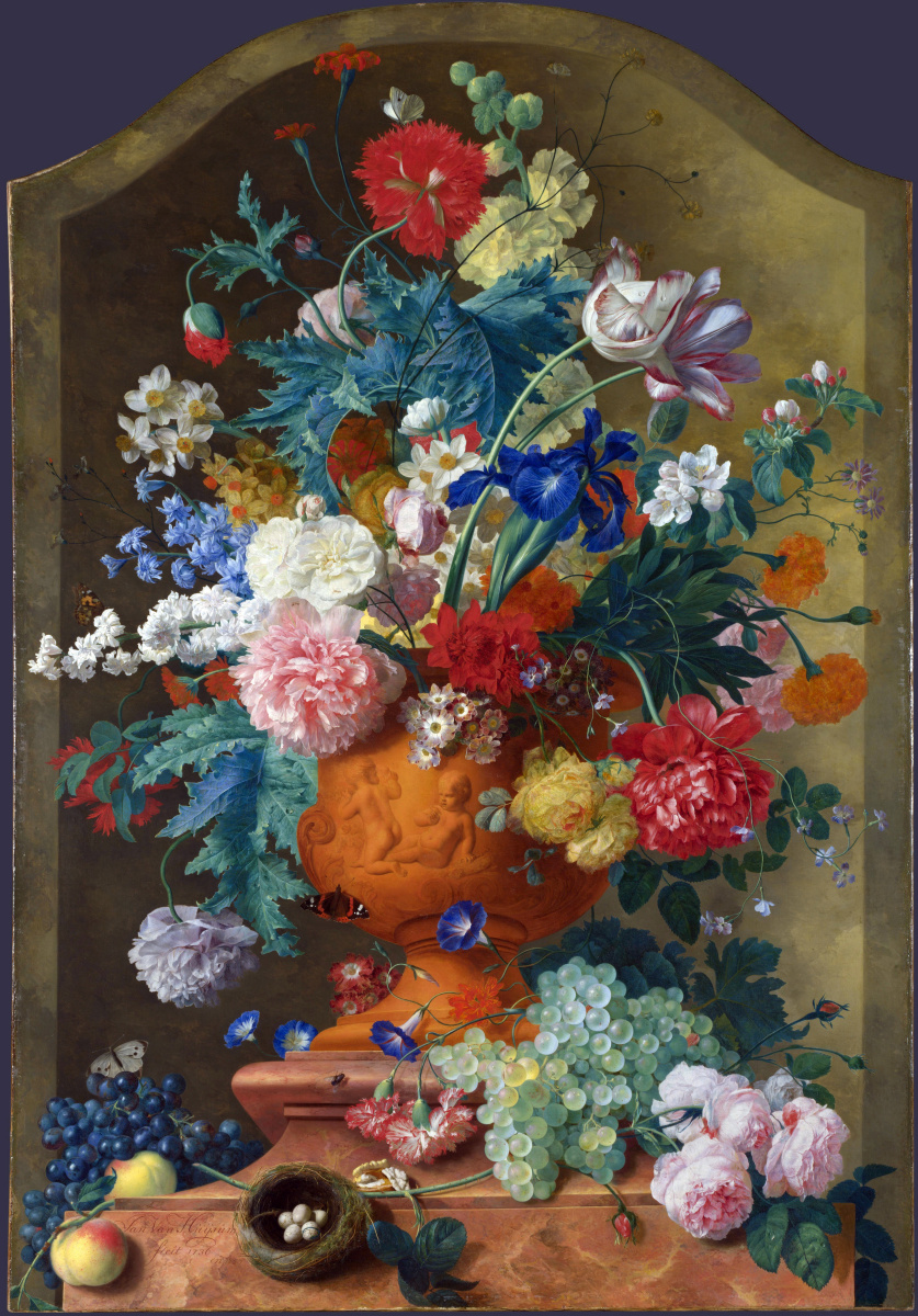 Ян ван Хейсум. Цветы в терракотовой вазе