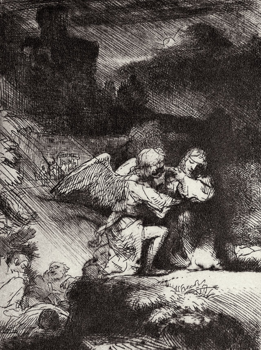Рембрандт Харменс ван Рейн. Христос на горе Елеонской